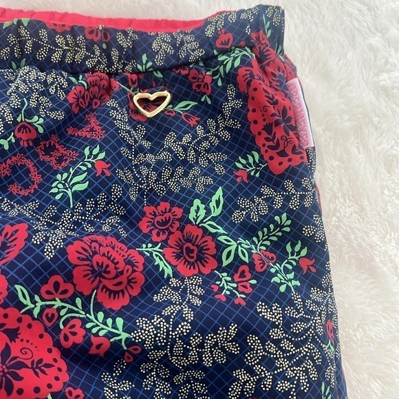 Obermeyer Girls M 4/5 Pattern reversible to Red ski snowboard pants, play EUC - Picture 2 of 11